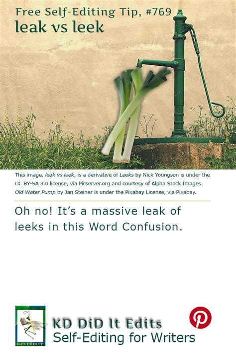 leak or leek|Word Confusion: Leak versus Leek